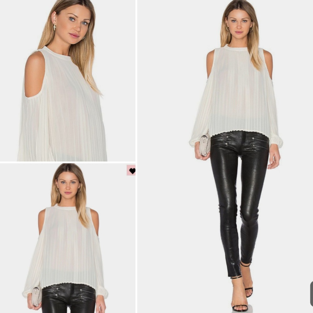 Zara pleated cold shoulder top